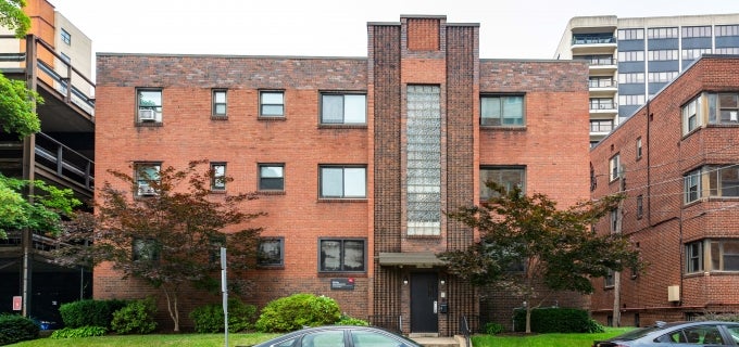 Exterior view of Shirley Apartments from street